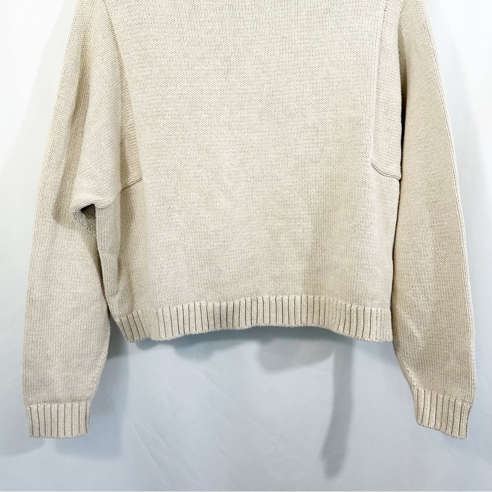 Madewell Rolled Neck Pullover Knit Sweater in Oatmeal Neutral - Picture 5 of 11